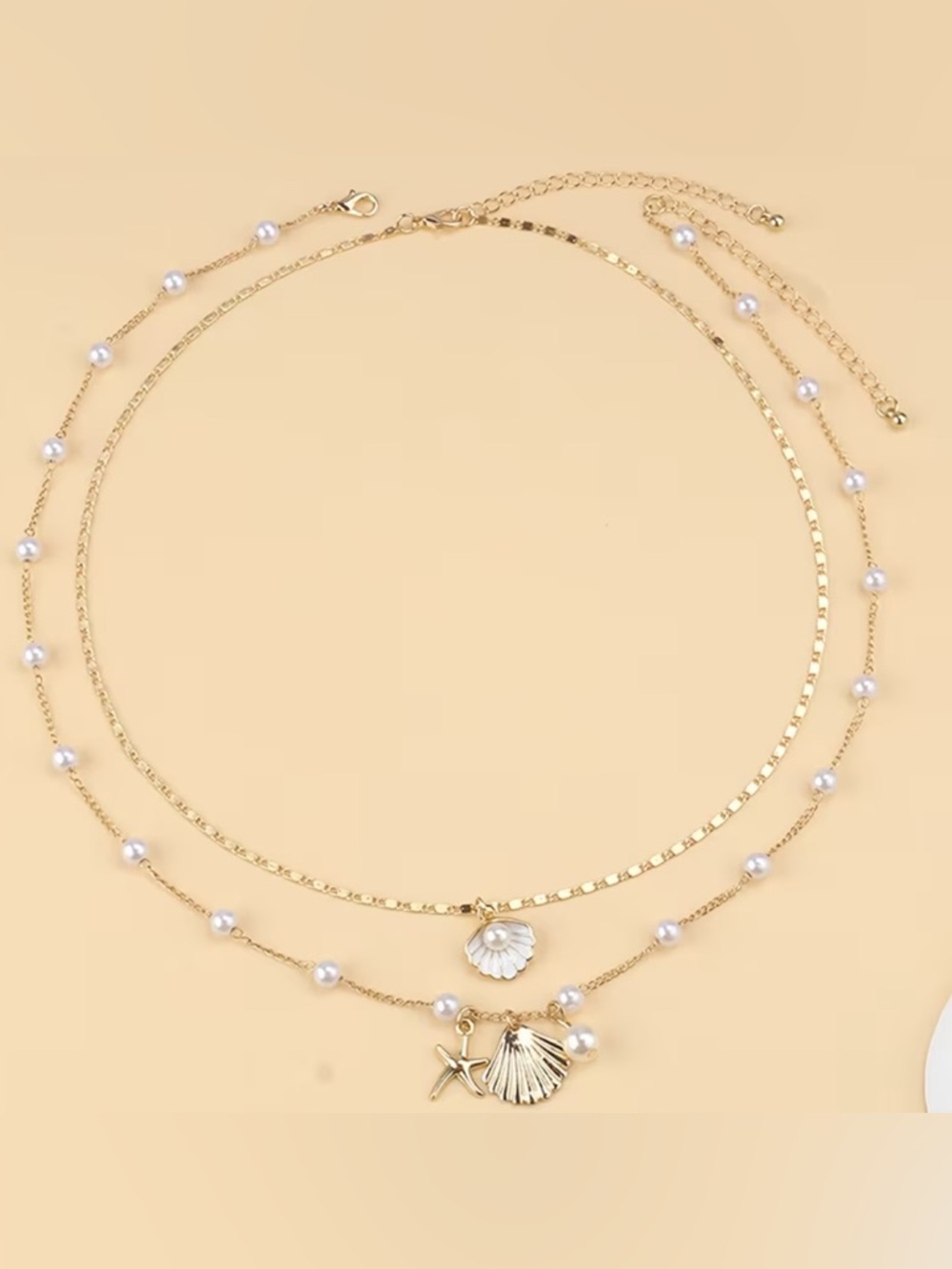 Gold Layered Pearl Shell Pendant Necklace - Women Jewelry - Picture 7 of 8
